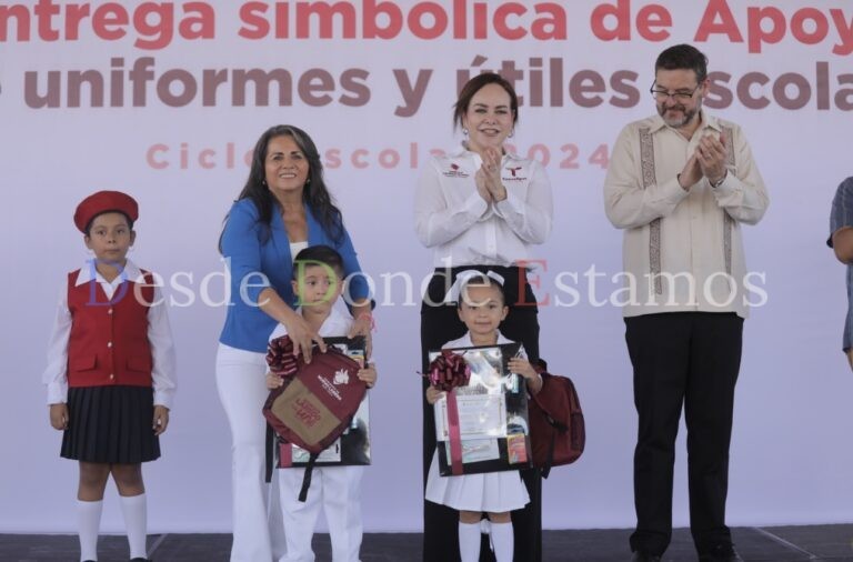 Encabeza Carmen Lilia entrega de mochilas, útiles y uniformes a más de 53 mil estudiantes