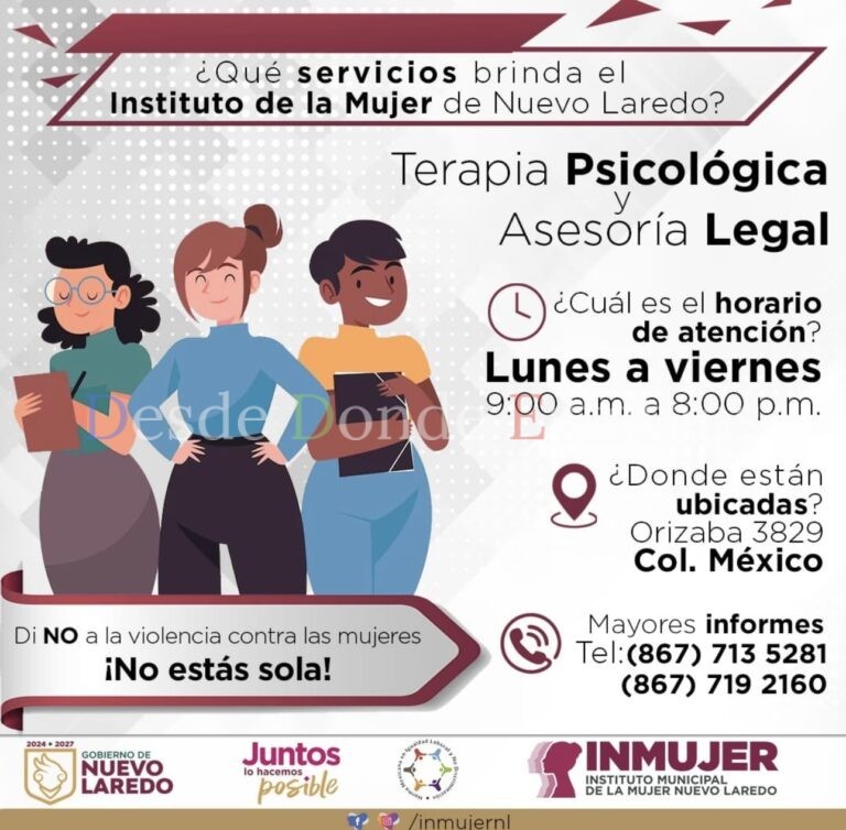 INMUJER brinda apoyo psicológico y asesoría legal gratuita