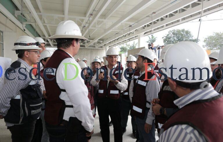 Constatan Américo Villarreal y Martí Batres obra del nuevo hospital del ISSSTE en Tampico