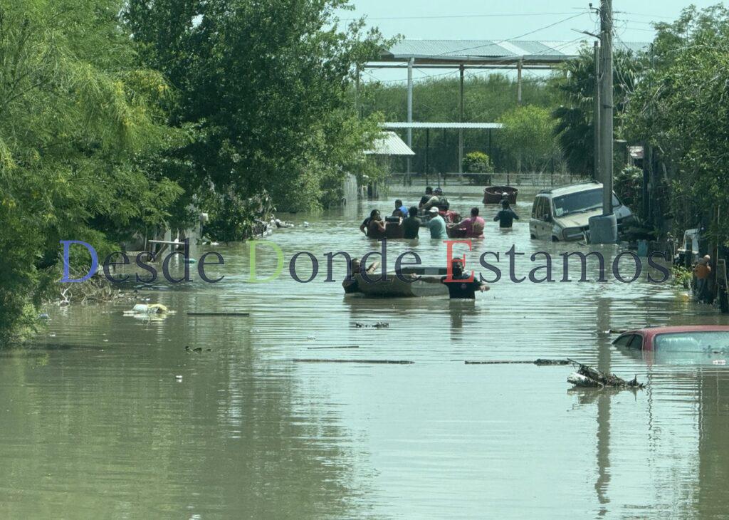 Recorridos de seguridad y auxilio en comunidades afectadas en Río Bravo