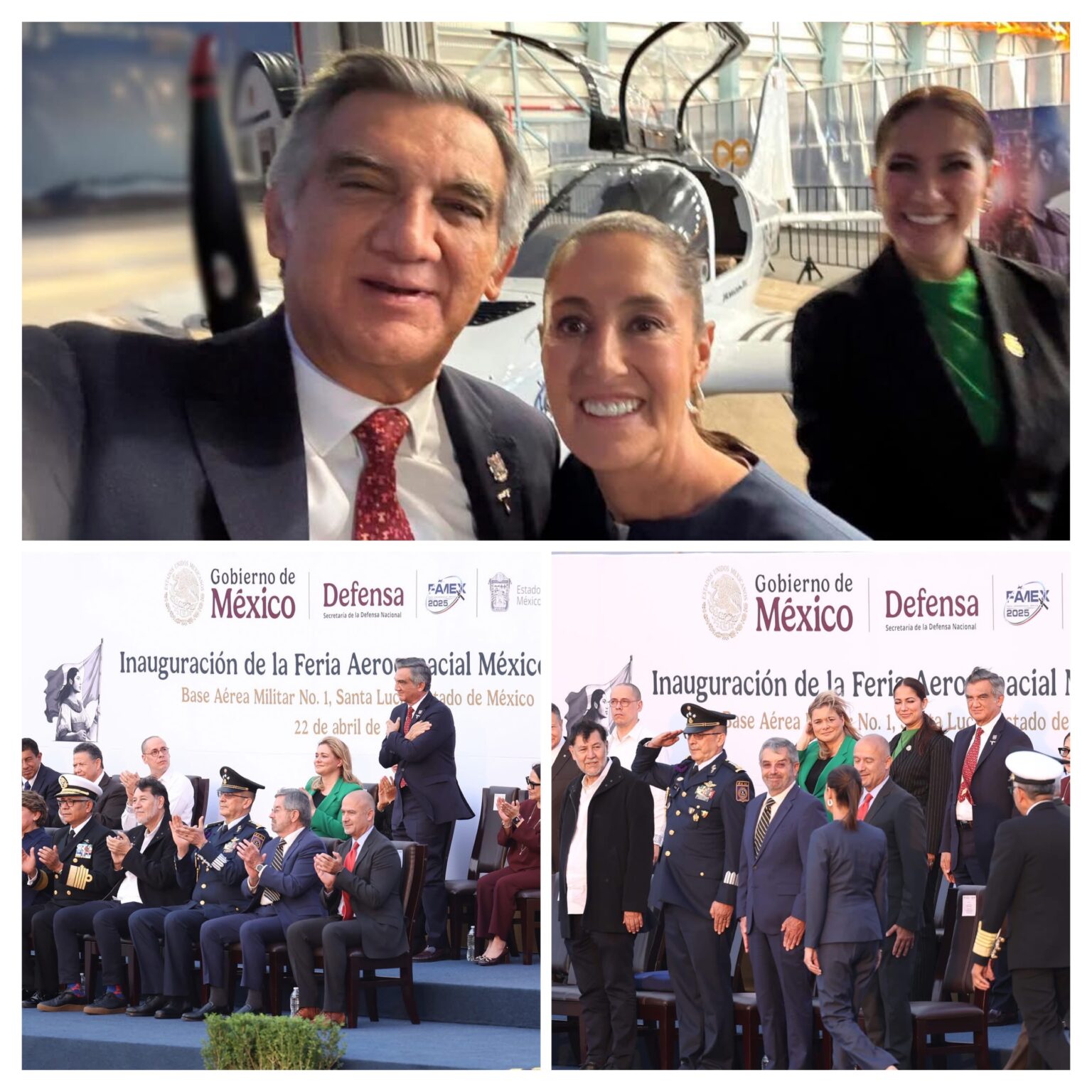 Acompaña Américo a presienta Claudia Sheinbaum en inauguración de Feria Aeroespacial