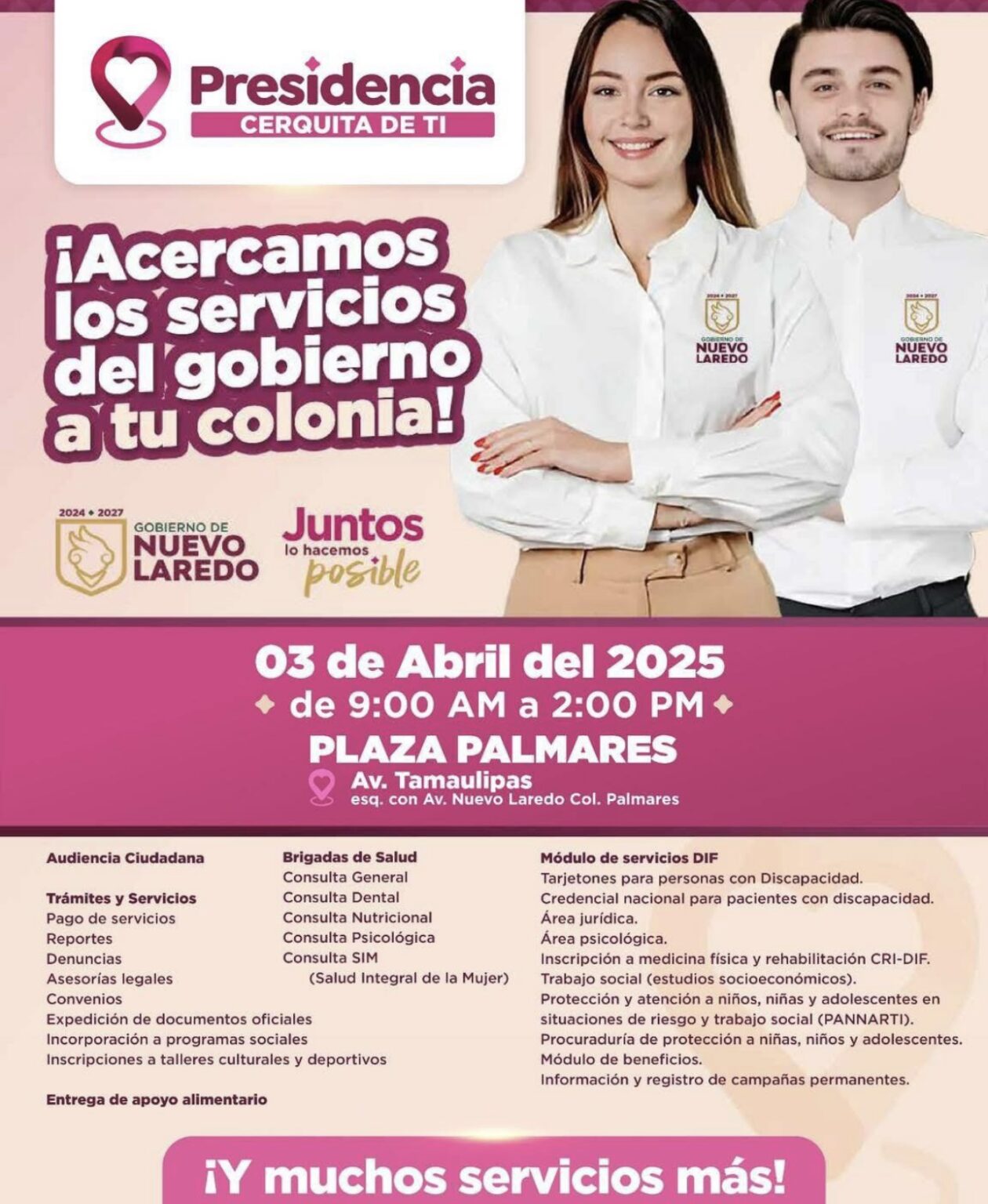 Llegará Presidencia Cerquita de Ti a Palmares