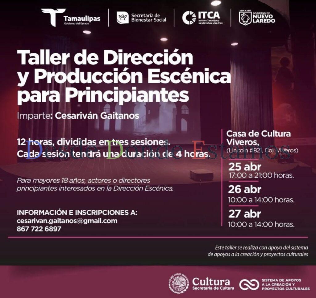 Invitan a participar en Taller de Dirección y Producción Escénica