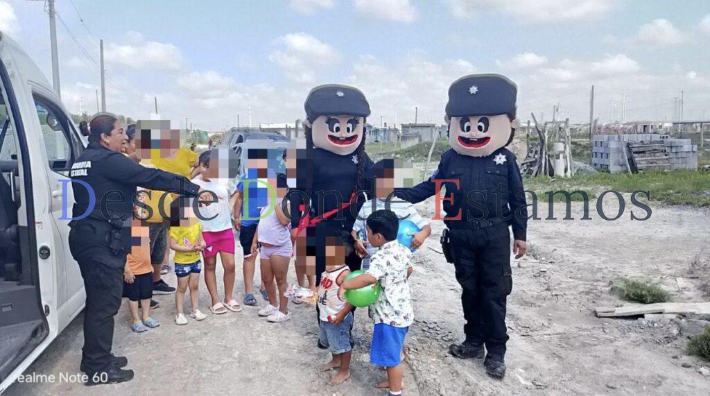 Entrega Guardia Estatal de Género juguetes a niños y niñas de la frontera