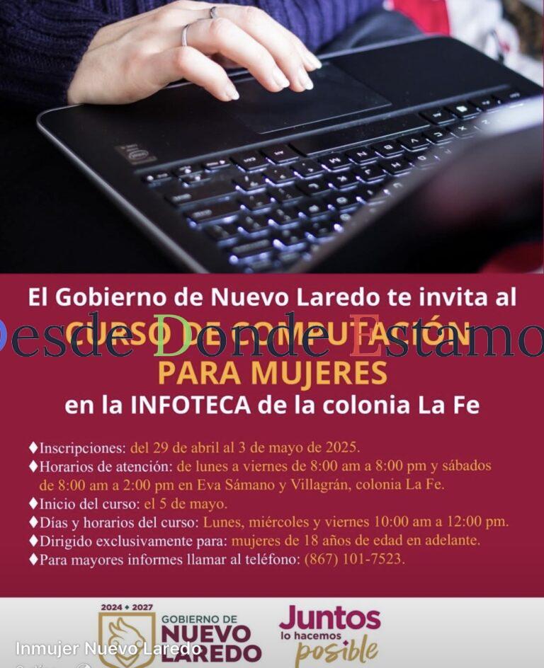 Invitan a inscribirse a curso de computación para mujeres