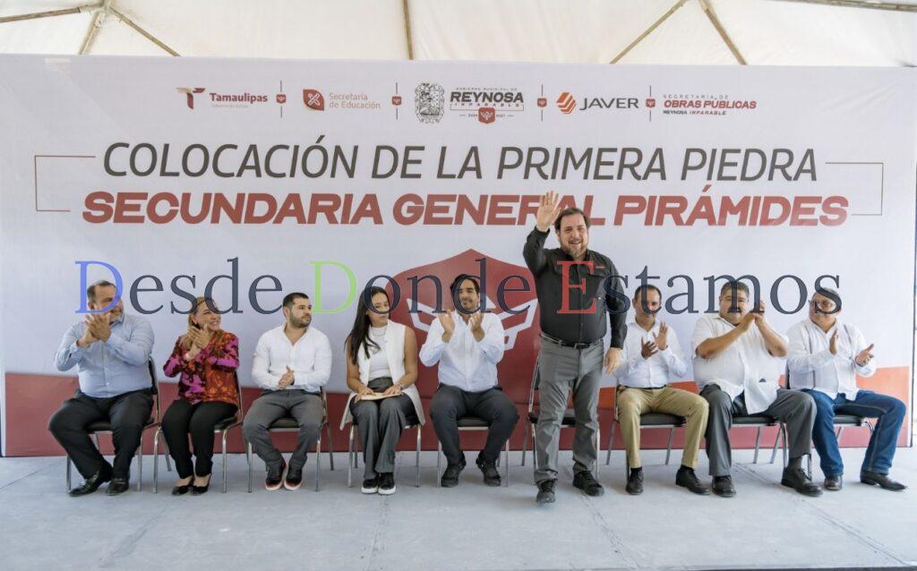 Colocan primera piedra de nueva secundaria general en Reynosa