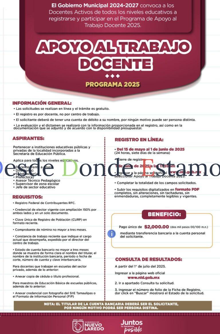 Mantienen abierto registro para programa de “Apoyo al trabajo docente”