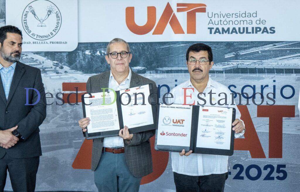 Fortalece UAT y Banco Santander apoyo a educación superior