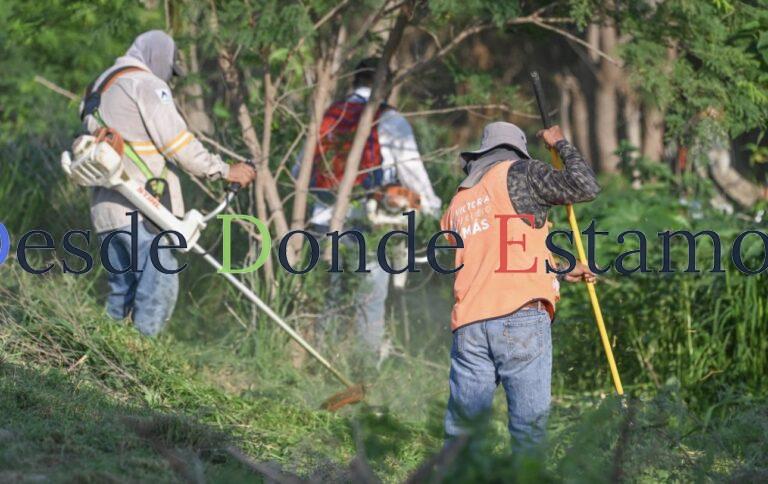 Sociedad y gobierno, sanean cauce del río San Marcos