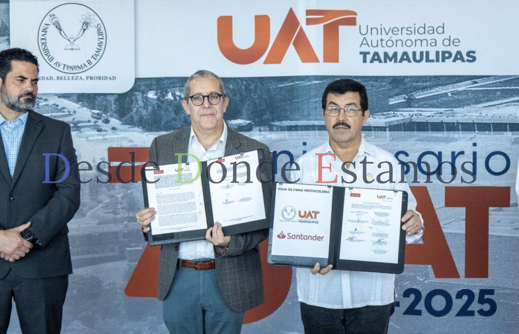 Fortalece UAT y Banco Santander apoyo a educación superior