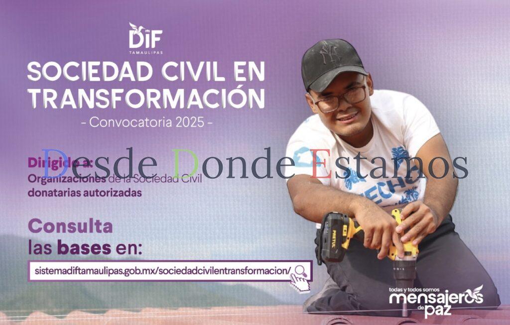 Convoca DIF Tamaulipas a “Sociedad Civil en Transformación”