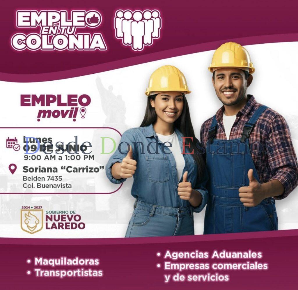 Realizarán en Nuevo Laredo Empleo en tu colonia