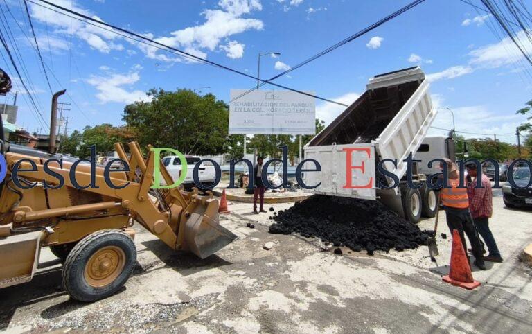 Intenso operativo de bacheo tras reportes por lluvias en la Capital