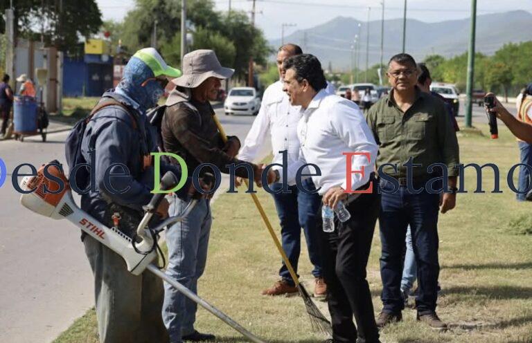 Con limpieza, instalación de luminarias y bacheo se transforma Victoria