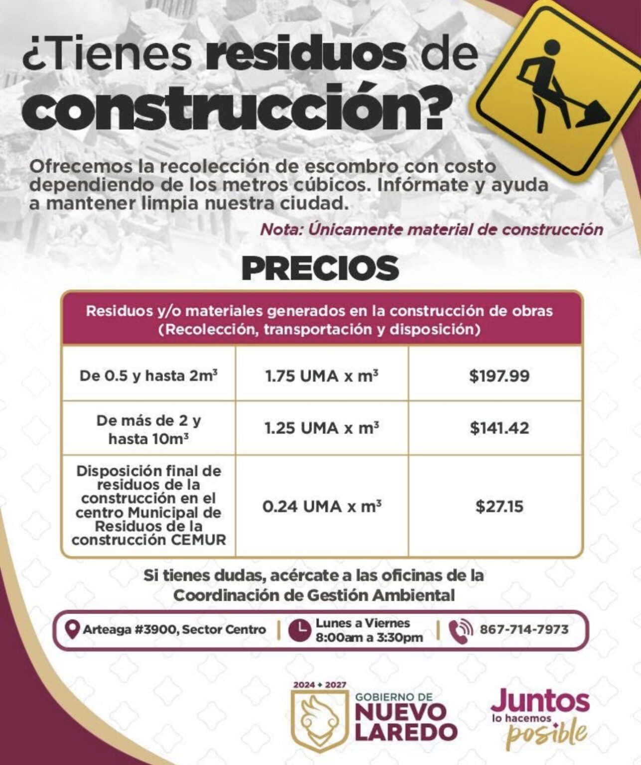 ¿Tienes residuos de construcción?