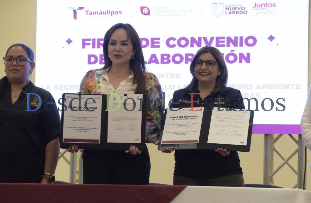 Firman SEDUMA y Nuevo Laredo alianza por un futuro más verde