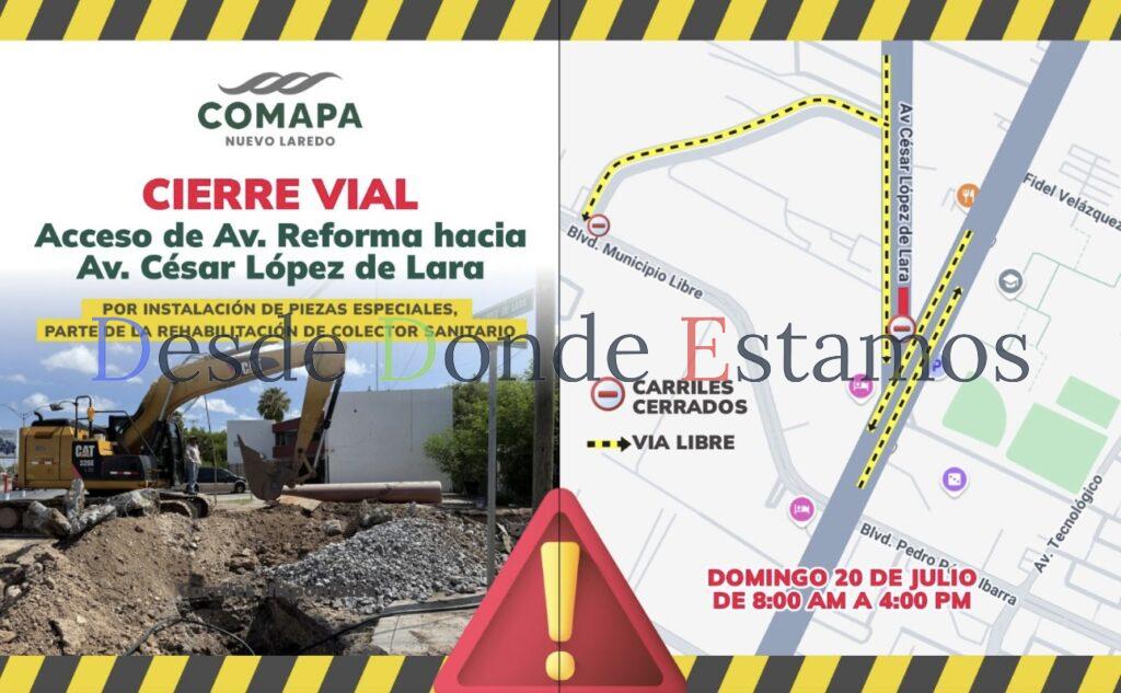 COMAPA cerrará acceso a la avenida César López de Lara