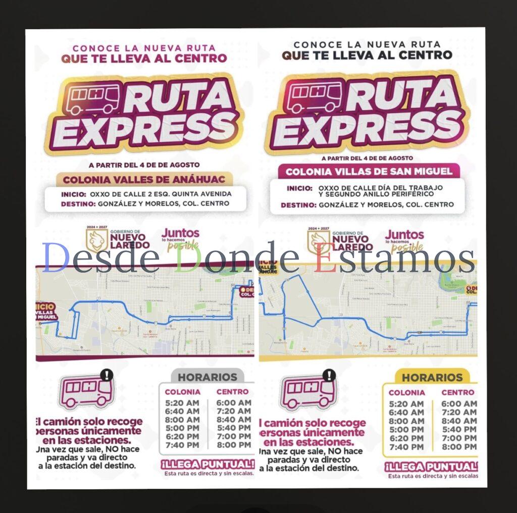 Inician rutas de transporte express de valles de San Miguel y Valles de Anáhuac