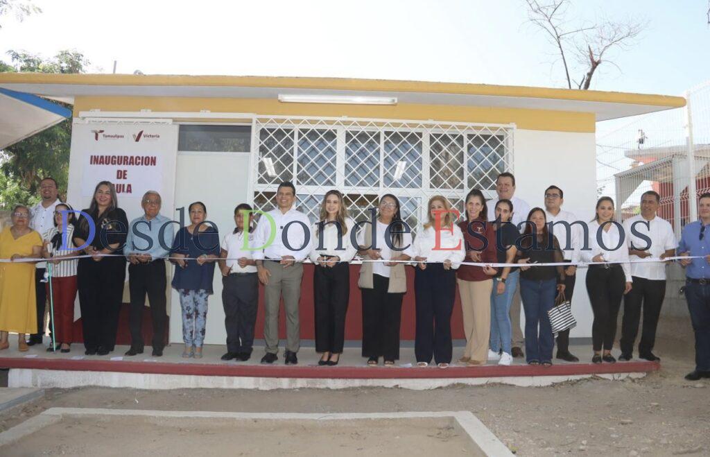 Entrega alcalde aula educativa en arranque del ciclo escolar en Victoria
