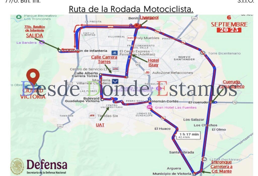 Invita SEDENA a Tercera Rodada Motociclista en Victoria