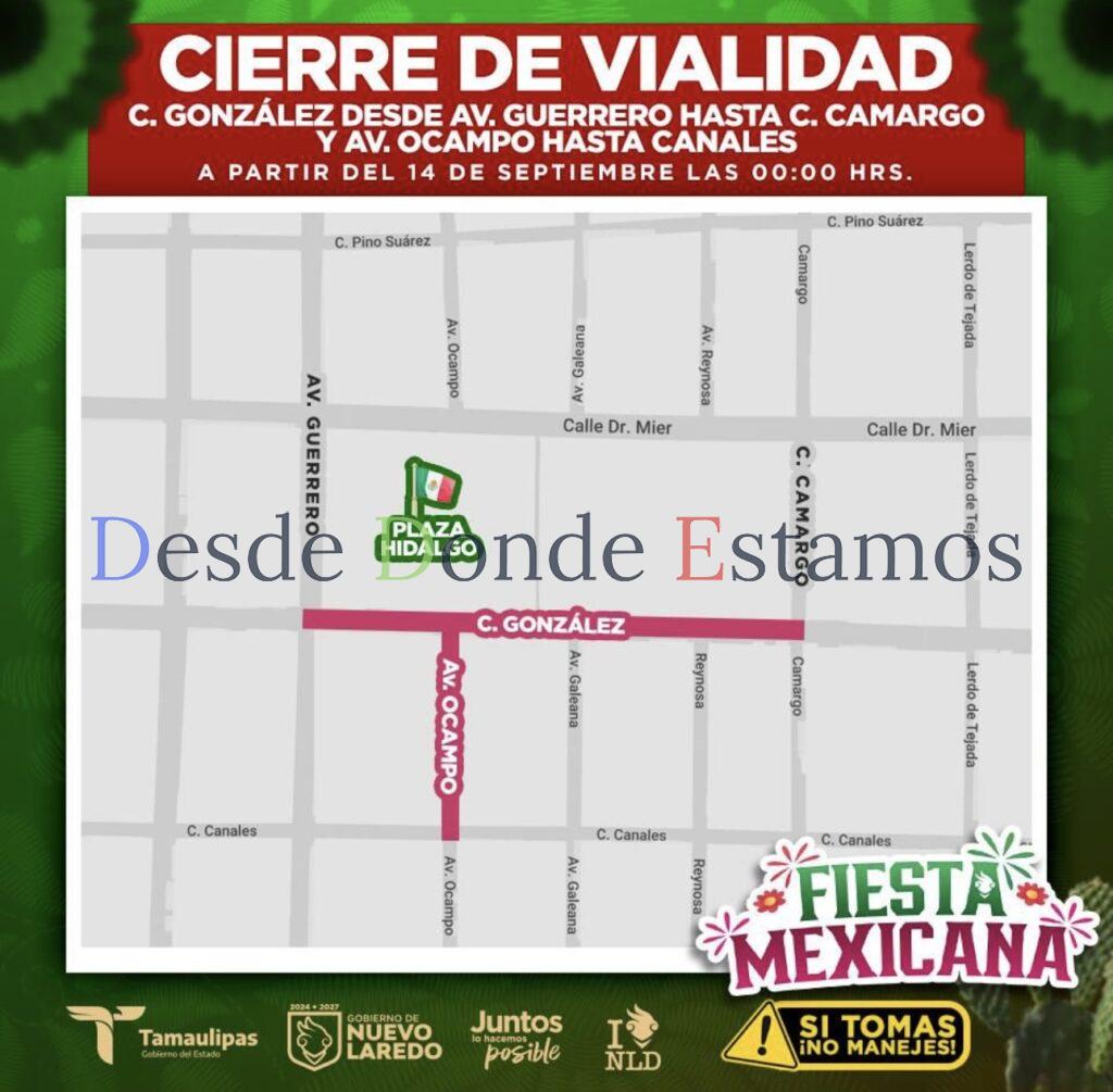 Avisan cierre de vialidad en Nuevo Laredo