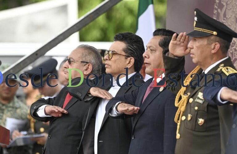 Participa alcalde junto al Gobernador en ceremonia cívico-militar en Victoria