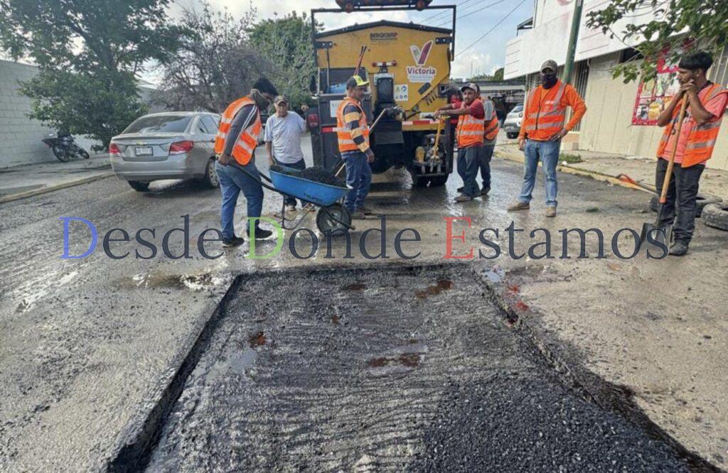 Acelera Municipio rehabilitación de asfalto dañado por lluvias