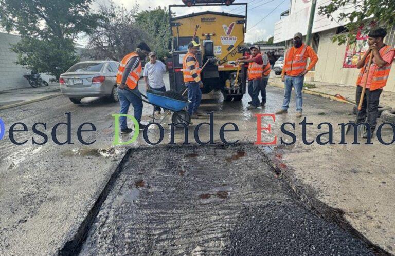 Acelera Municipio rehabilitación de asfalto dañado por lluvias