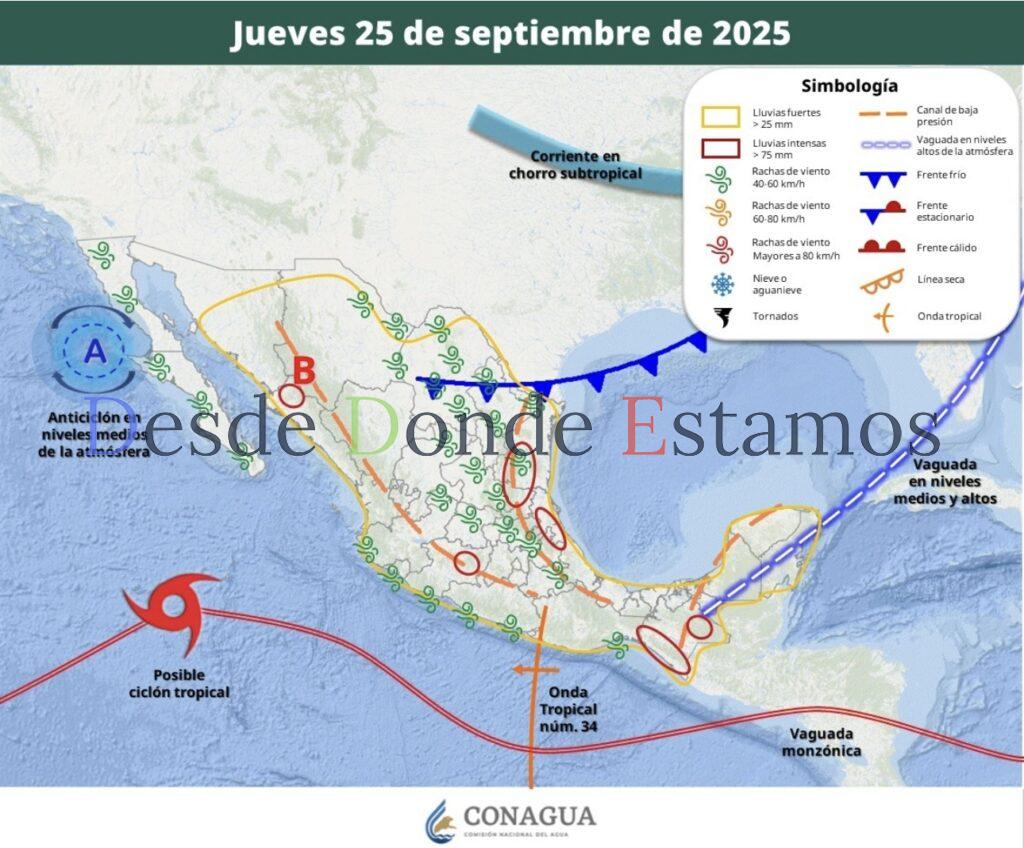 Prevén lluvias por ingreso del Frente Frío No. 4 en Tamaulipas a partir del jueves