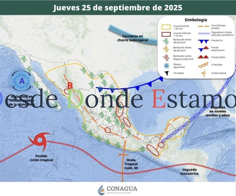 Prevén lluvias por ingreso del Frente Frío No. 4 en Tamaulipas a partir del jueves