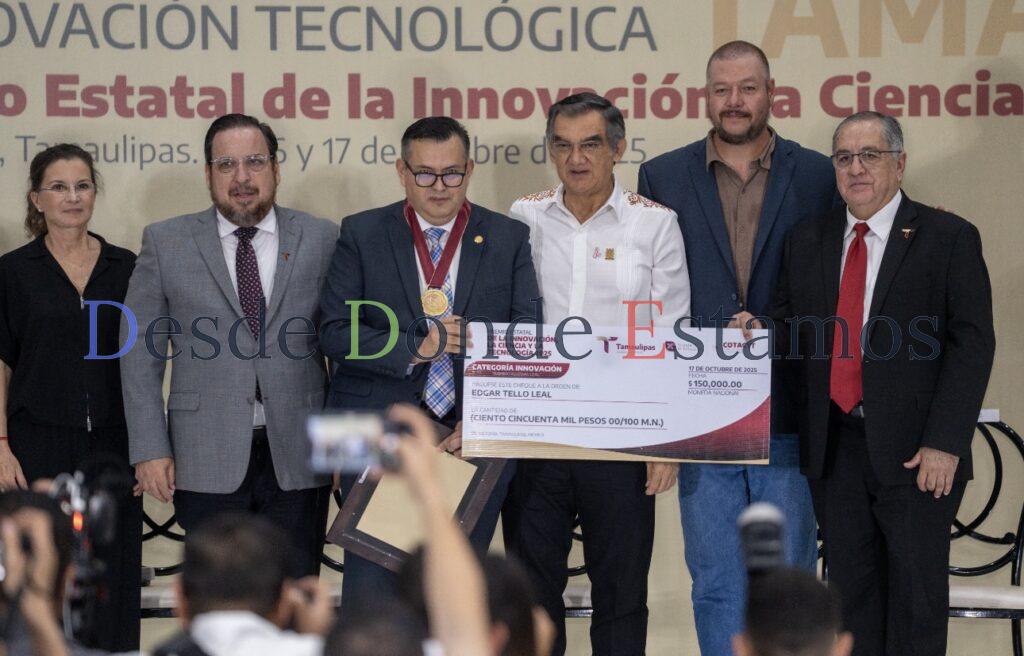 Investigador de UAT recibe Premio Estatal de Innovación, Ciencia y Tecnología 2025