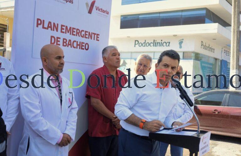 Refuerza gobierno de Victoria bacheo en rutas de salud y transporte