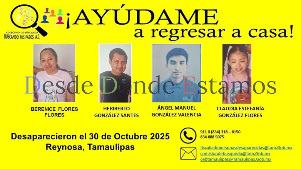 Localizan a familia secuestrada y asesinada en Reynosa