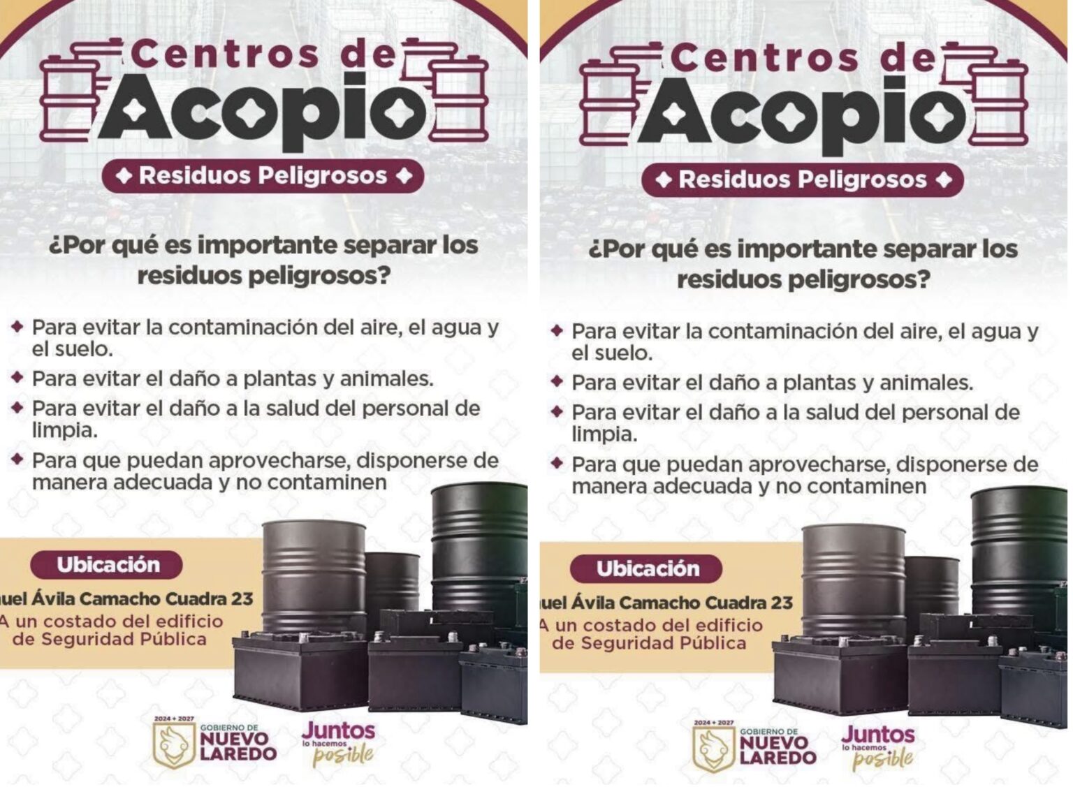 Invitan a realizar disposición correcta de desechos peligrosos