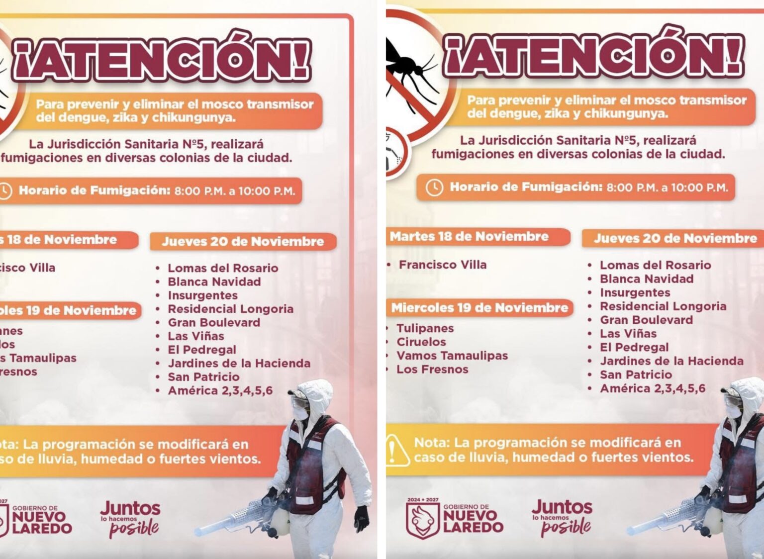 Refuerzan en Nuevo Laredo campaña de fumigación