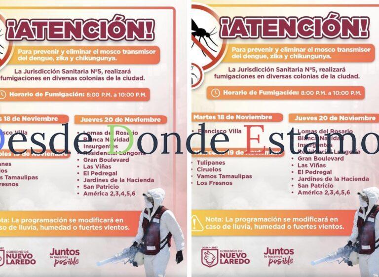 Refuerzan en Nuevo Laredo campaña de fumigación