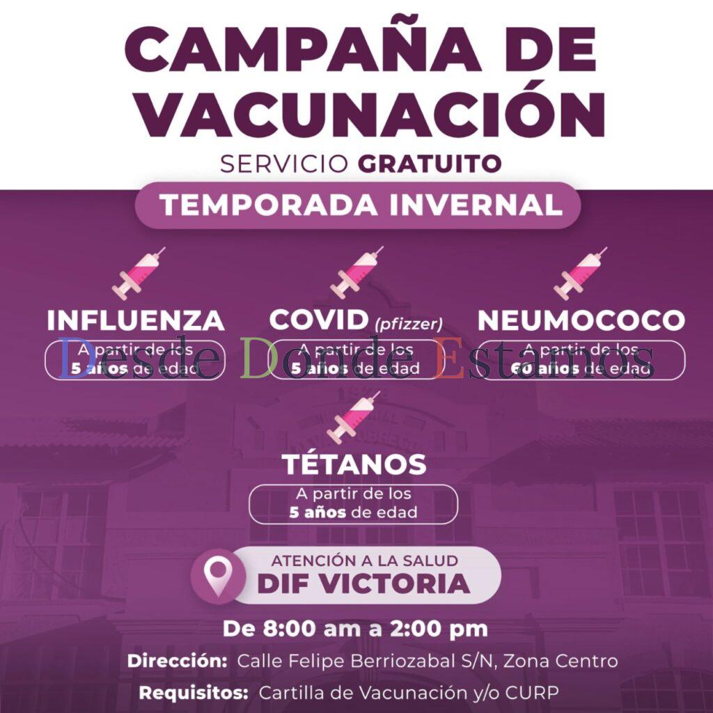 DIF Victoria invita a la ciudadanía a su Campaña de Vacunación Gratuita