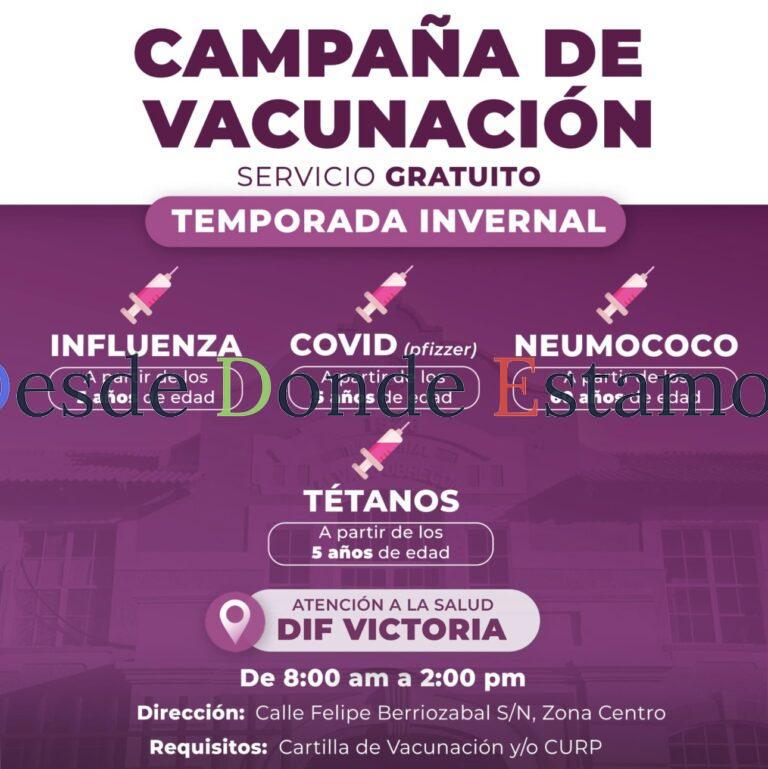 DIF Victoria invita a la ciudadanía a su Campaña de Vacunación Gratuita