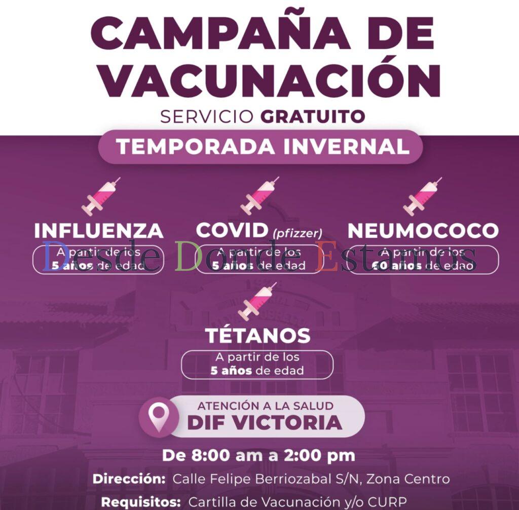 DIF Victoria invita a la ciudadanía a su Campaña de Vacunación Gratuita