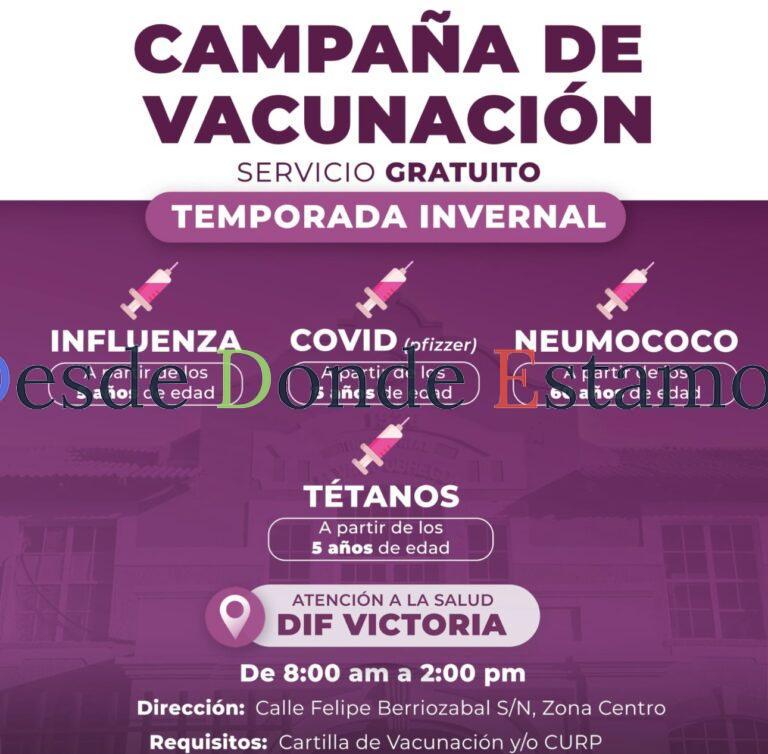 DIF Victoria invita a la ciudadanía a su Campaña de Vacunación Gratuita