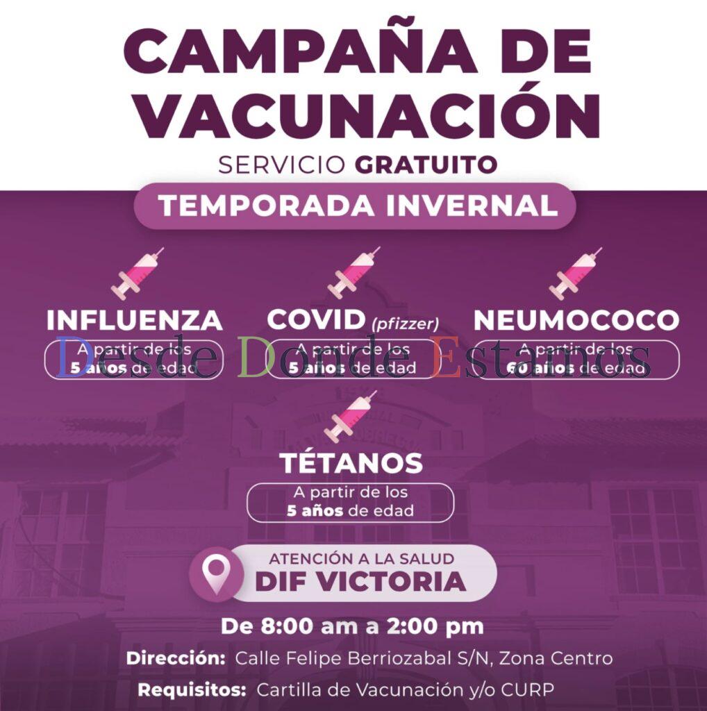 DIF Victoria invita a la ciudadanía a su Campaña de Vacunación Gratuita