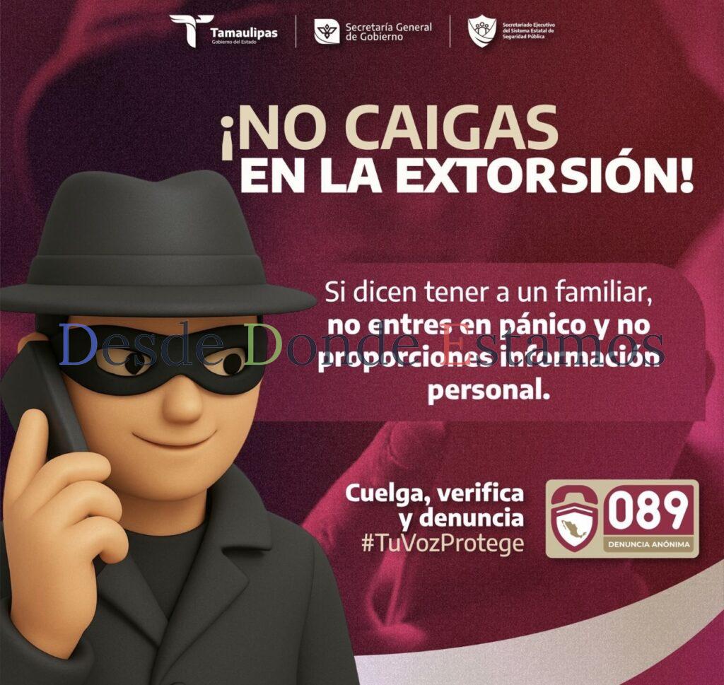 Ocupa Tamaulipas lugar en la media nacional en materia de extorsión