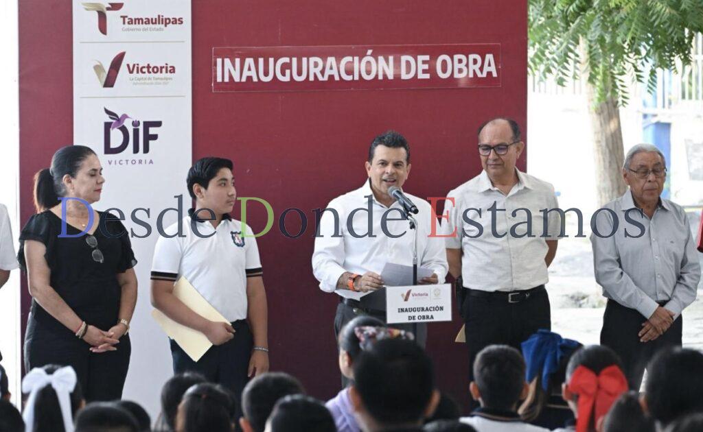 Techumbre en escuela beneficia Lalo Gattás a estudiantes de la Horacio Terán