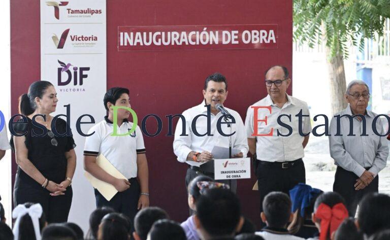 Techumbre en escuela beneficia Lalo Gattás a estudiantes de la Horacio Terán