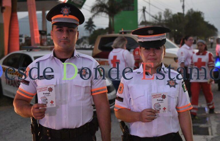 Participa Tránsito Estatal en operativo de prevención de accidentes viales