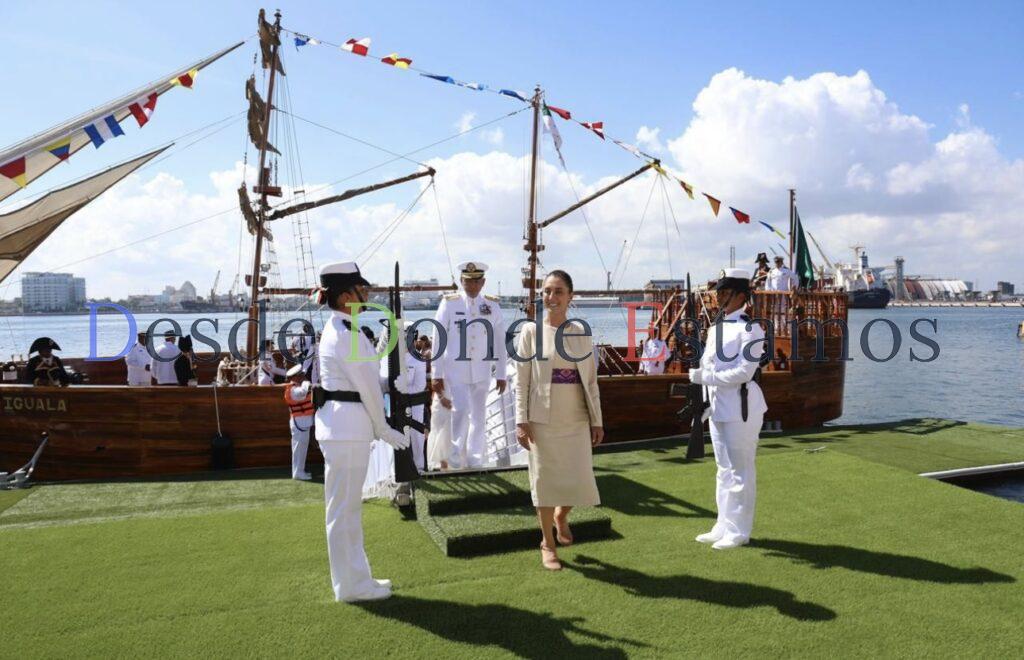 Encabeza Sheinbaum celebración de 200 años de la independencia en el mar