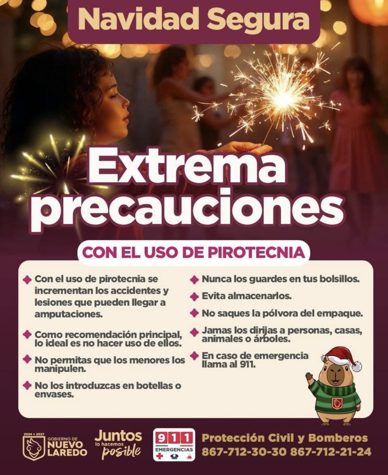 Recomiendan precaución en uso de pirotecnia