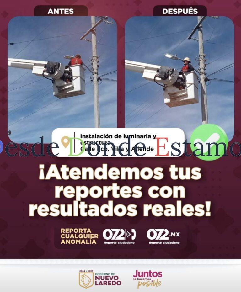Atiende Servicios Públicos Primarios reporte en alumbrado público