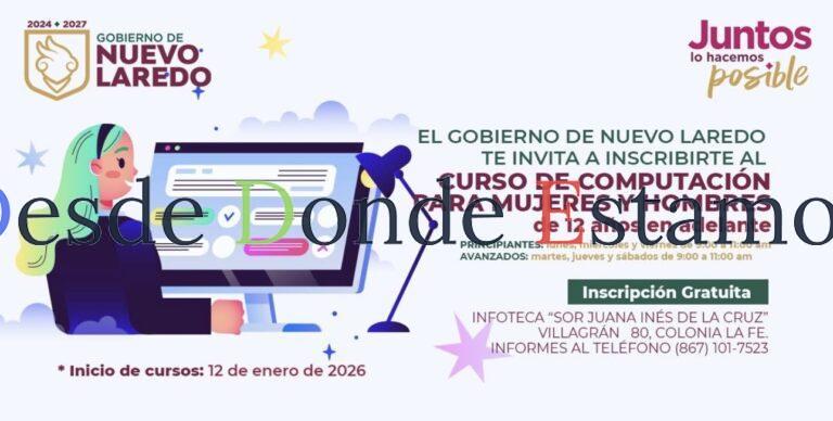 Invitan a inscribirse en Curso de Computación para Mujeres y Hombres