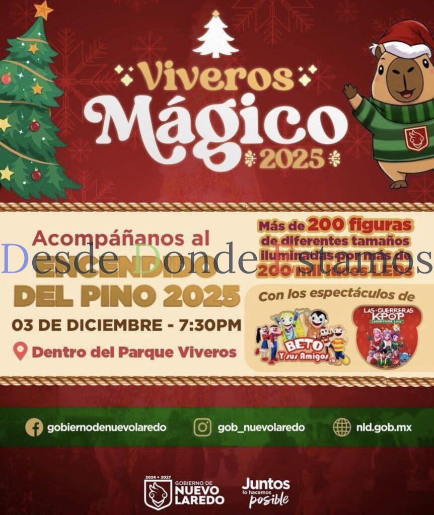 Todo listo para encendido del pino e inauguración del “Viveros Mágico 2025”